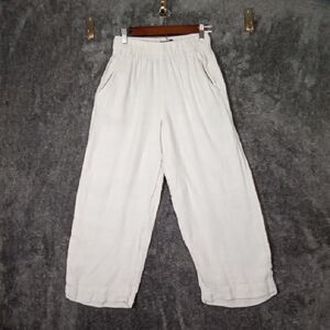 Tahari Linen Lagenlook Cozzy Vacation Resort Womens Wide Leg Pants Size Small